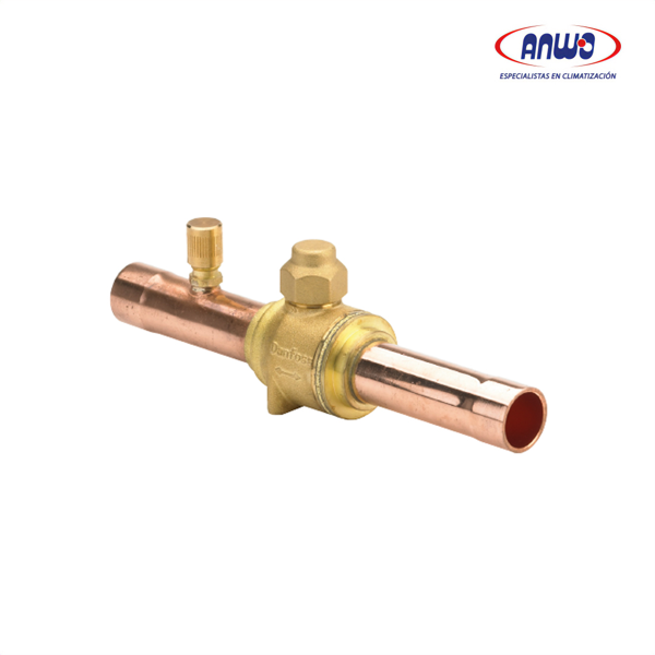 VALVULA BIDIRECCIONAL PARA CORTE DE REFRIGERANTE. APENDICE DE CARGA. CONEXIÓN A SOLDAR 3/8